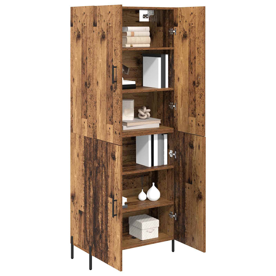 Highboard Oud Hout 69,5 x 34 x 180 cm Bewerkt hout