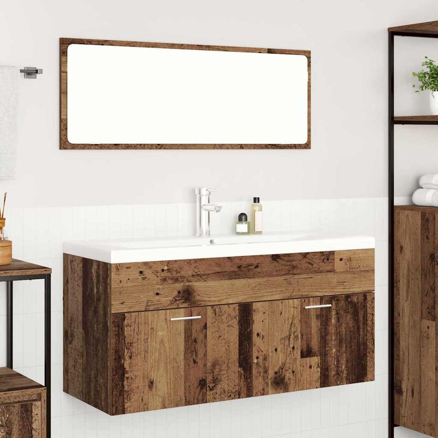 Badkamerkast met lade Oud Hout 100 x 38,5 x 46 cm Bewerkt hout