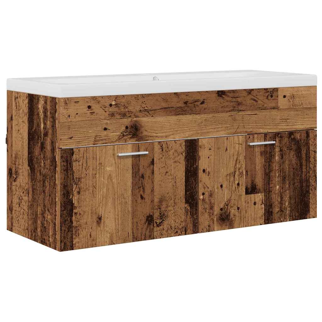 Badkamerkast met lade Oud Hout 100 x 38,5 x 46 cm Bewerkt hout