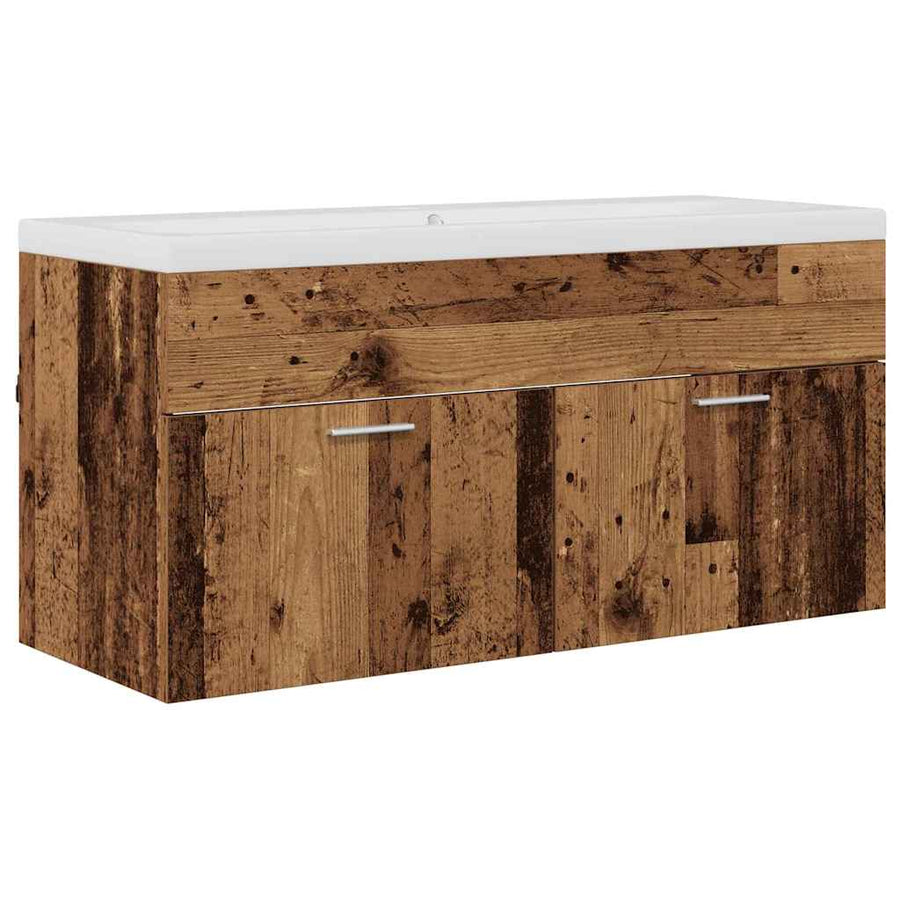 Badkamerkast met lade Oud Hout 100 x 38,5 x 46 cm Bewerkt hout
