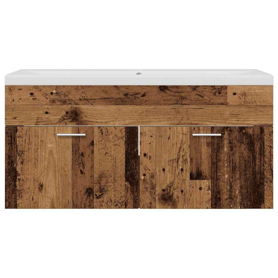 Badkamerkast met lade Oud Hout 100 x 38,5 x 46 cm Bewerkt hout