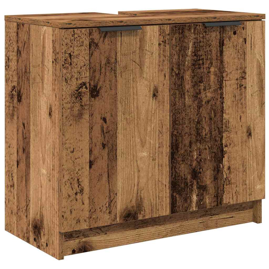 Badkamerkastenset met plank met opslag Oud Hout Bewerkt hout
