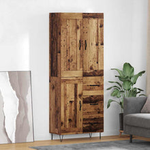Highboard met lade Oud Hout 69,5 x 34 x 180 cm Bewerkt hout