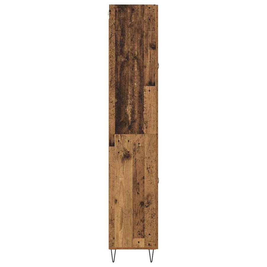 Highboard met lade Oud Hout 69,5 x 34 x 180 cm Bewerkt hout