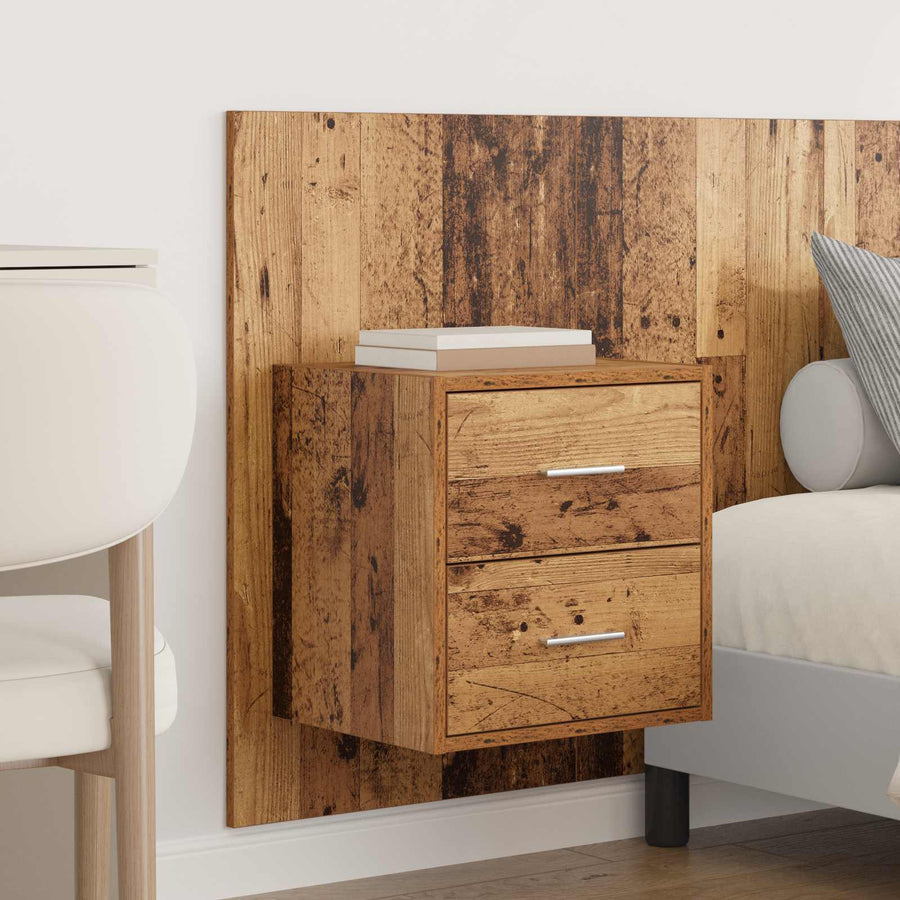 Hoofdbord Met Kast met lade 3 pcs Oud Hout Bewerkt hout