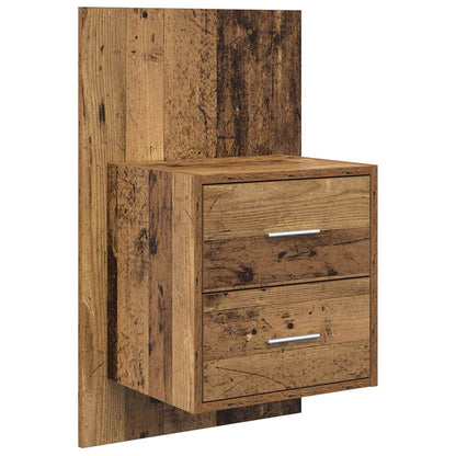 Hoofdbord Met Kast met lade 3 pcs Oud Hout Bewerkt hout
