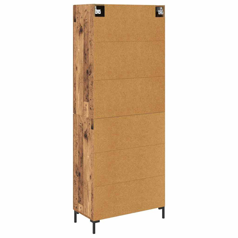 Highboard met lade Oud Hout 69,5 x 34 x 180 cm Bewerkt hout