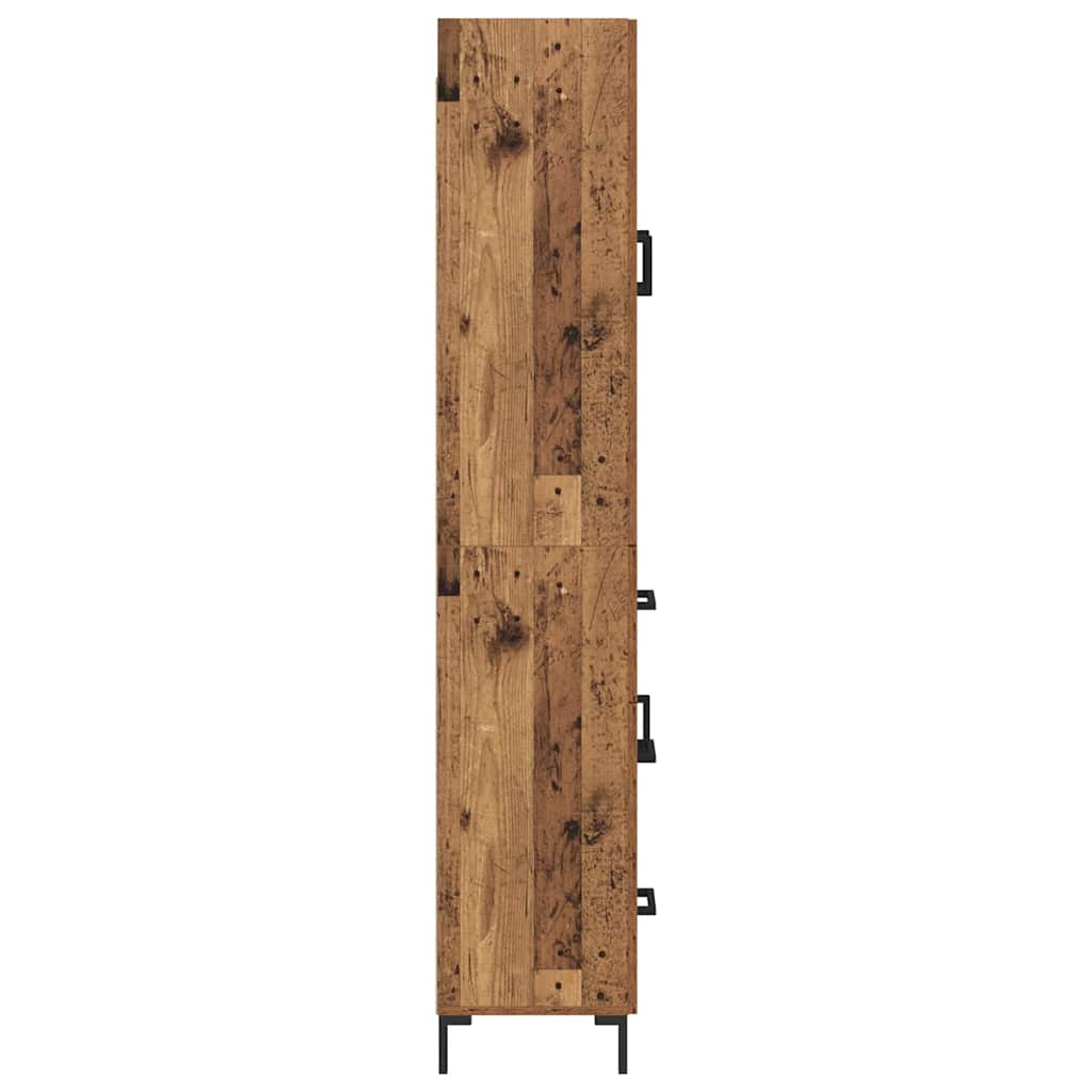 Highboard met lade Oud Hout 69,5 x 34 x 180 cm Bewerkt hout