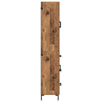 Highboard met lade Oud Hout 69,5 x 34 x 180 cm Bewerkt hout