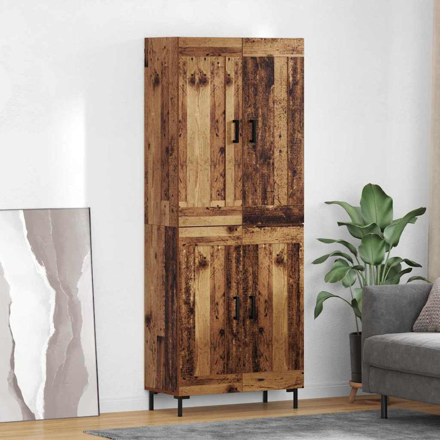 Highboard Oud Hout 69,5 x 34 x 180 cm Bewerkt hout