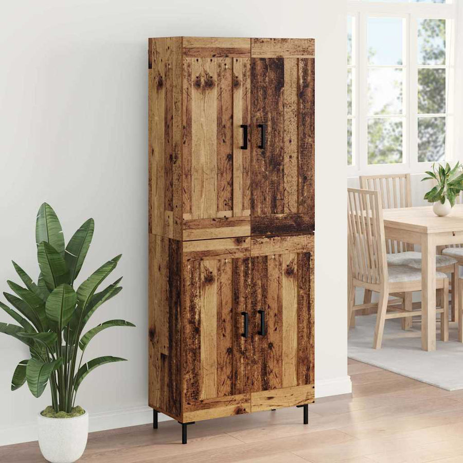 Highboard Oud Hout 69,5 x 34 x 180 cm Bewerkt hout