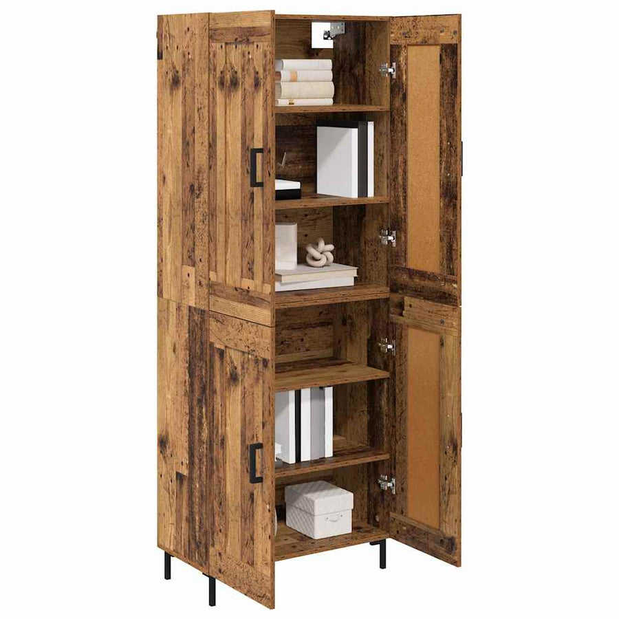 Highboard Oud Hout 69,5 x 34 x 180 cm Bewerkt hout