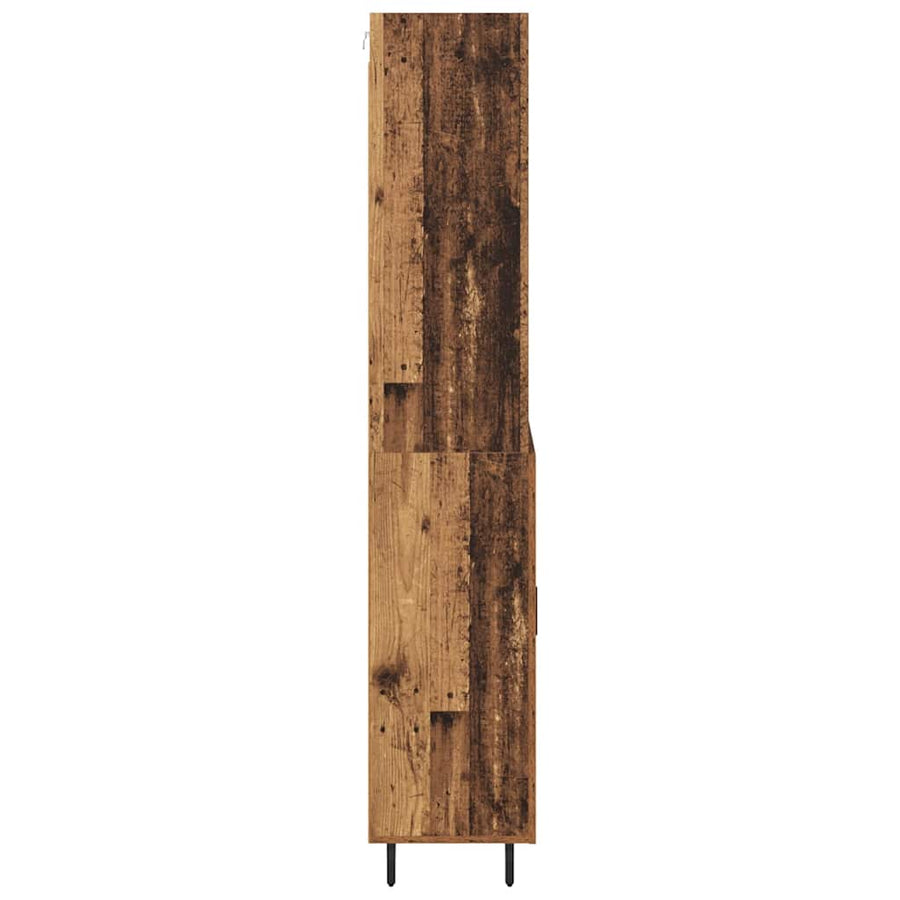 Hoge kast Oud Hout 69,5 x 34 x 180 cm Geengineerd Hout en Glas