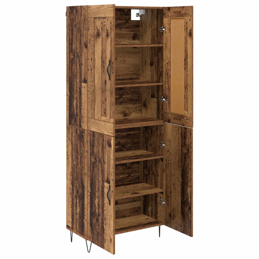 Hoge kast Oud Hout 69,5 x 34 x 180 cm Bewerkt hout
