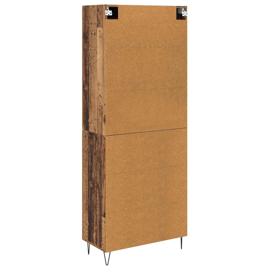 Hoge kast Oud Hout 69,5 x 34 x 180 cm Bewerkt hout
