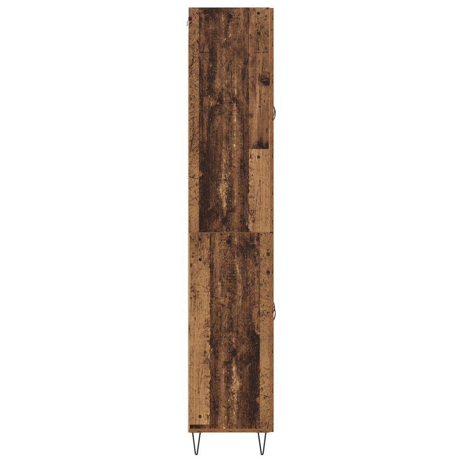 Hoge kast Oud Hout 69,5 x 34 x 180 cm Bewerkt hout