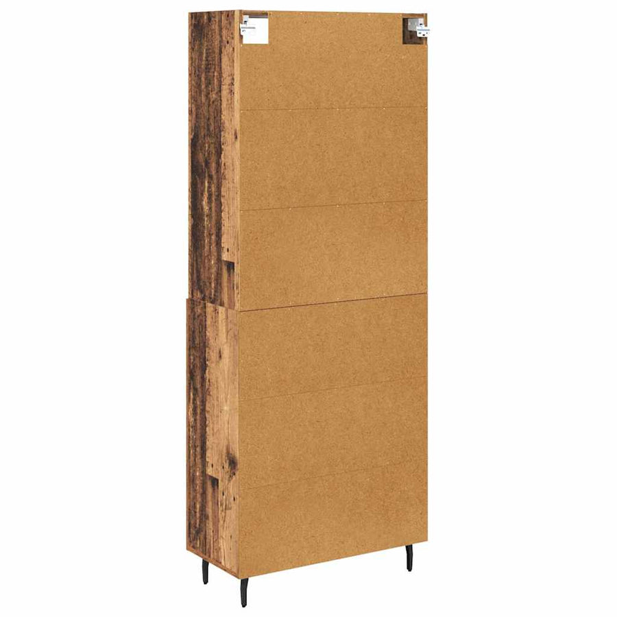 Hoge kast Oud Hout 69,5 x 34 x 180 cm Geengineerd Hout en Glas