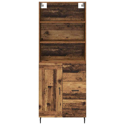 Hoge kast Oud Hout 69,5 x 34 x 180 cm Geengineerd Hout en Glas