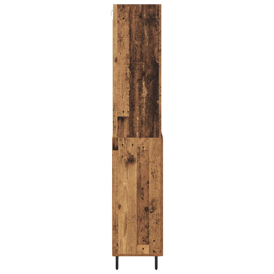 Hoge kast Oud Hout 69,5 x 34 x 180 cm Geengineerd Hout en Glas