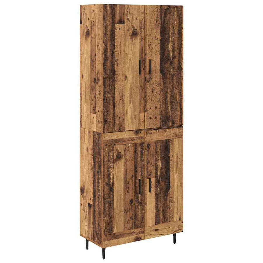 Hoge kast Oud Hout 69,5 x 34 x 180 cm Geengineerd Hout en Glas