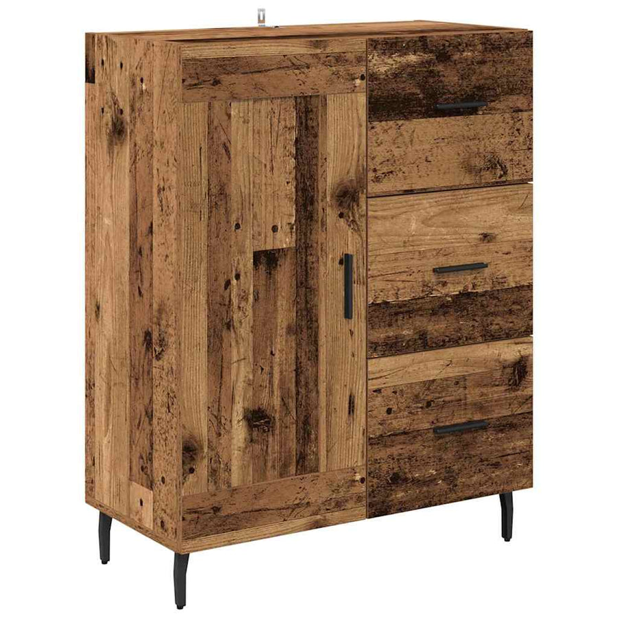 Hoge kast Oud Hout 69,5 x 34 x 180 cm Geengineerd Hout en Glas