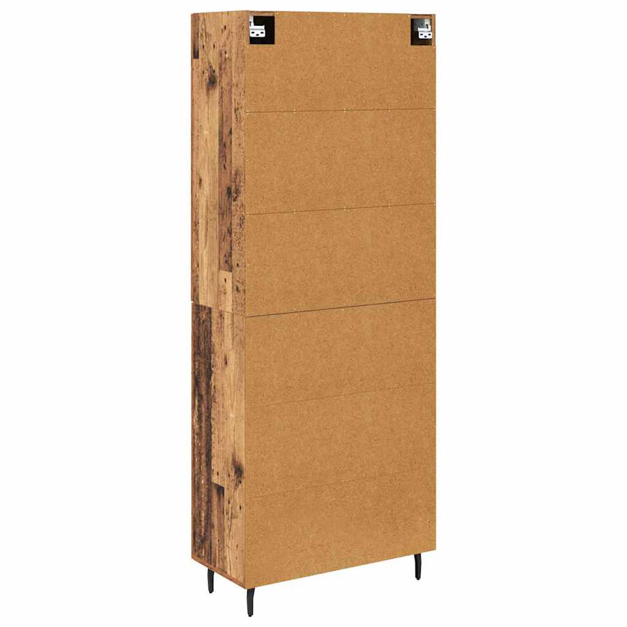 Hoge kast Oud Hout 69,5 x 34 x 180 cm Geengineerd Hout en Glas