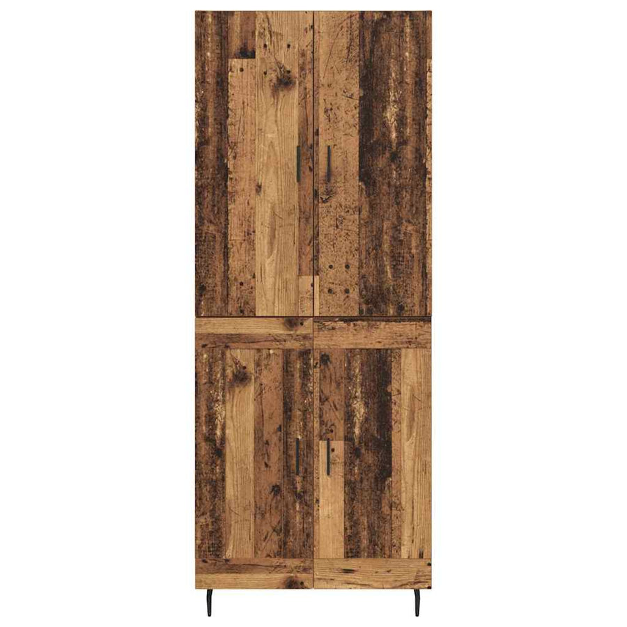 Hoge kast Oud Hout 69,5 x 34 x 180 cm Geengineerd Hout en Glas
