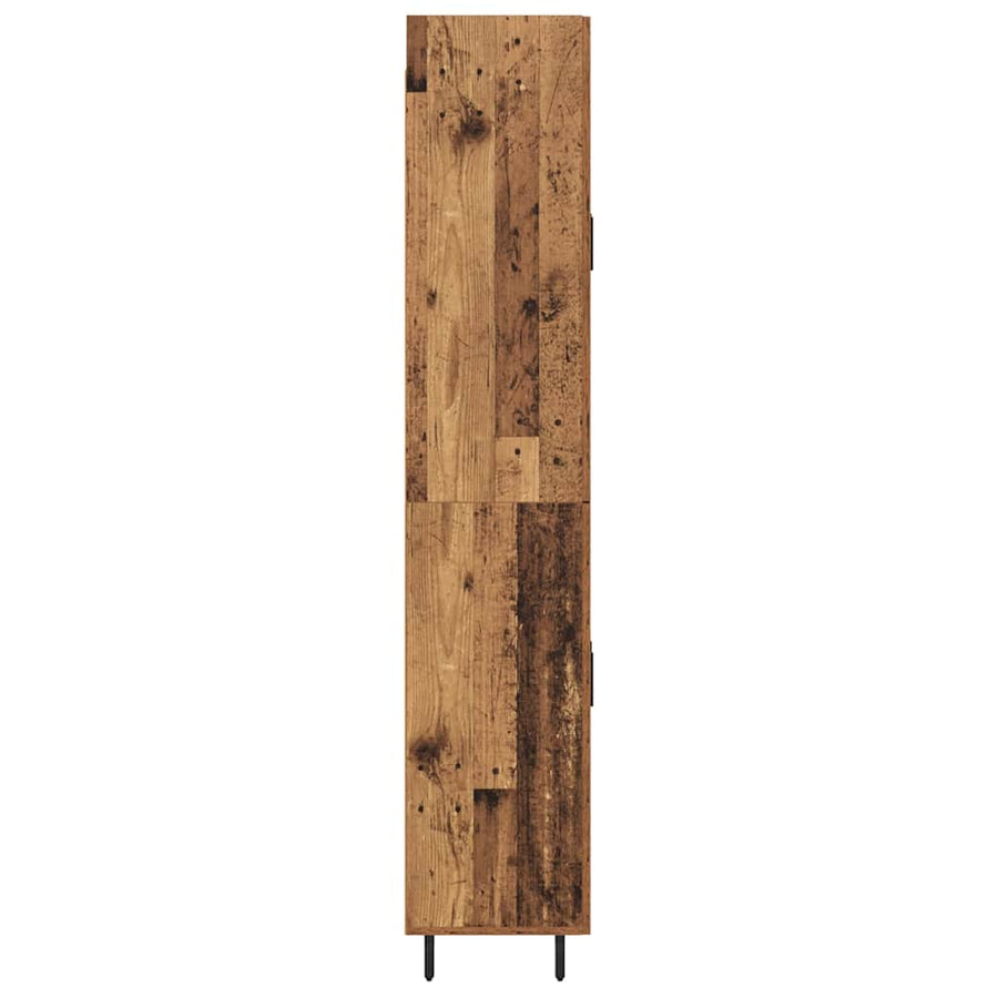 Hoge kast Oud Hout 69,5 x 34 x 180 cm Geengineerd Hout en Glas