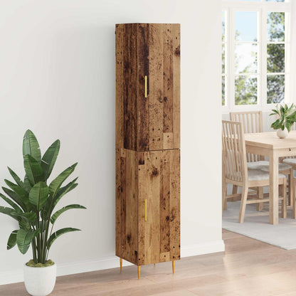 Hoge kast 2 pcs Oud Hout Bewerkt hout