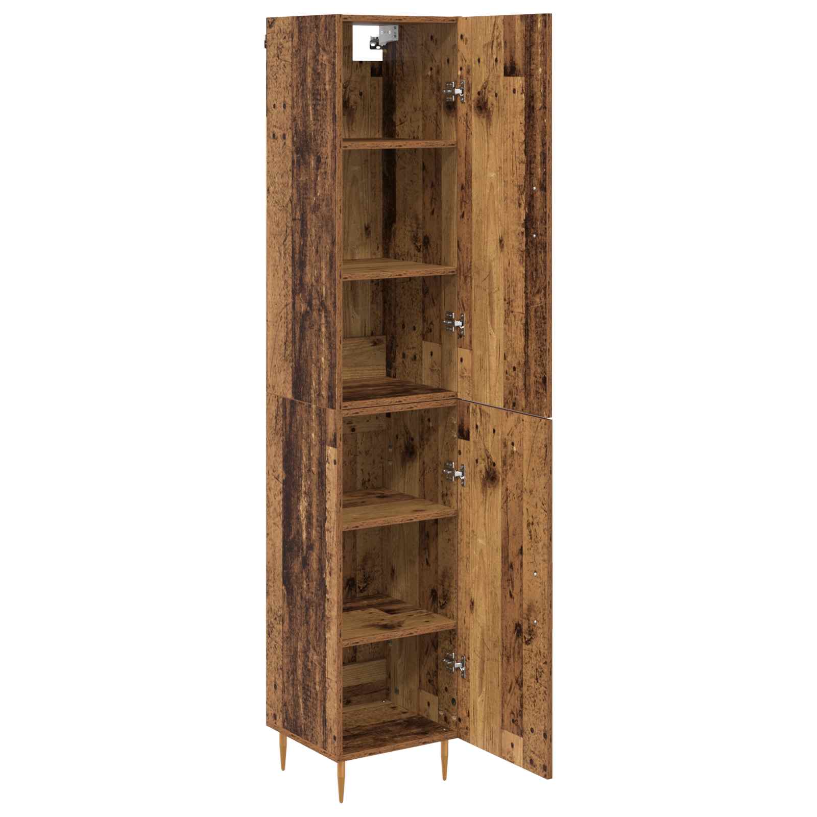 Hoge kast 2 pcs Oud Hout Bewerkt hout