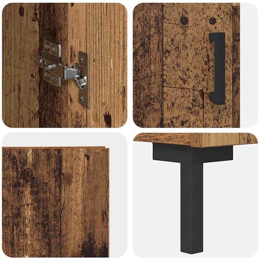 Highboard Oud Hout 34,5 x 34 x 180 cm Bewerkt hout