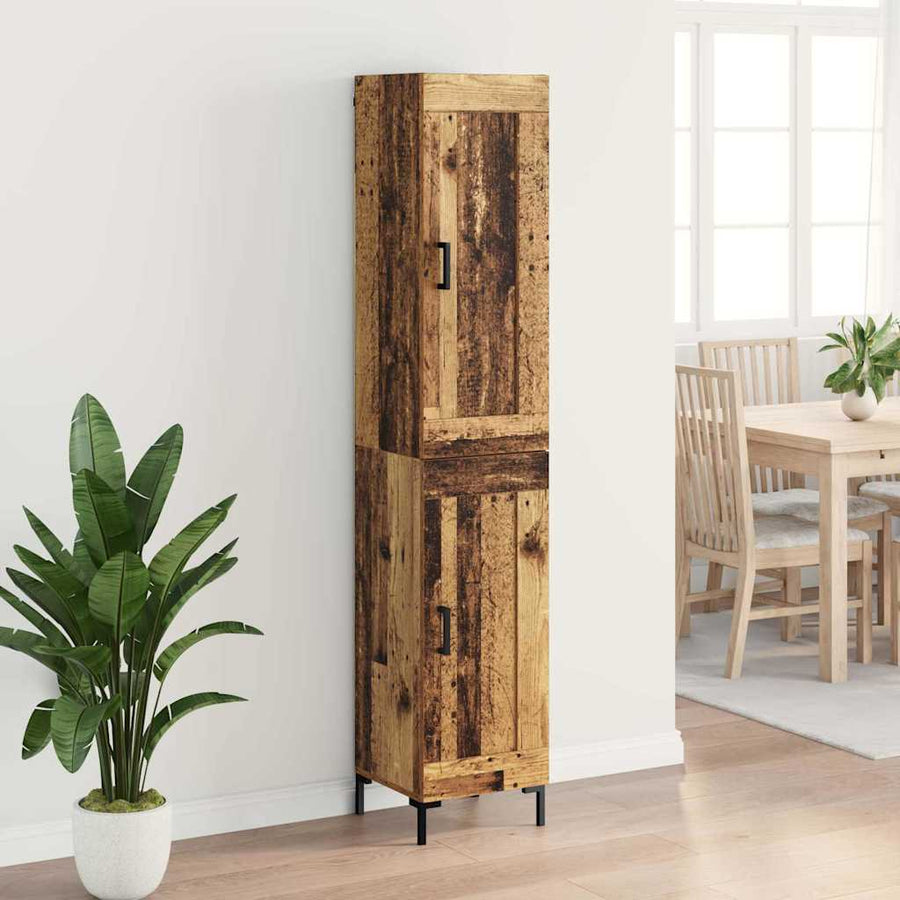 Highboard Oud Hout 34,5 x 34 x 180 cm Bewerkt hout