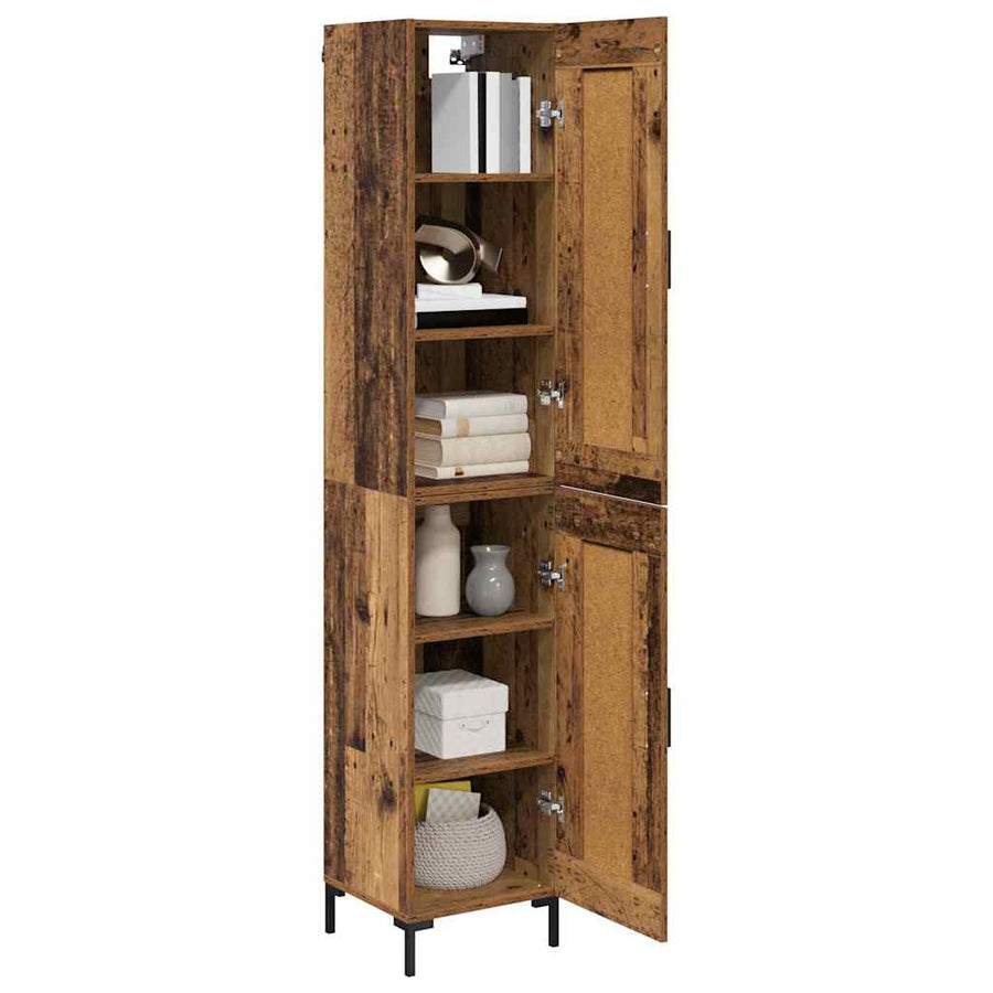 Highboard Oud Hout 34,5 x 34 x 180 cm Bewerkt hout