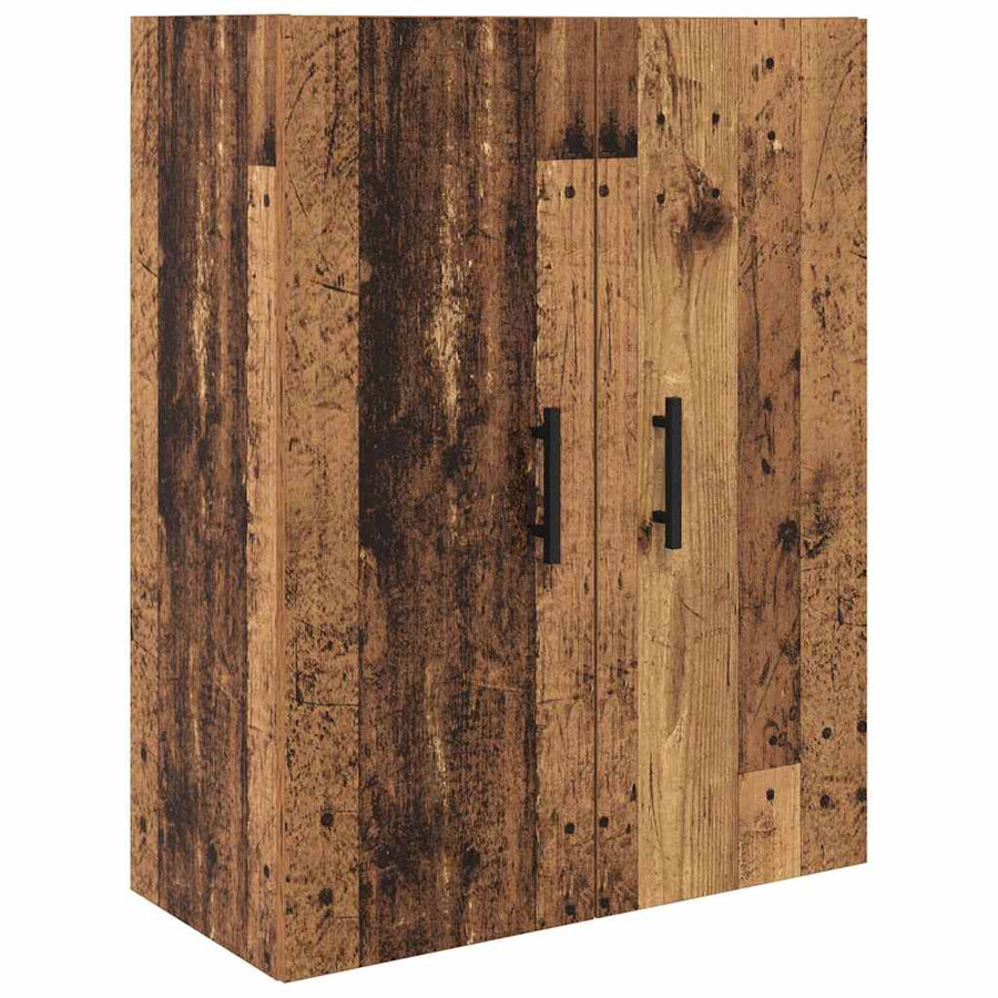 Hoge kast met lade 2 pcs Oud Hout Geengineerd Hout en Glas