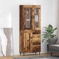 Hoge kast met lade 2 pcs Oud Hout Bewerkt hout