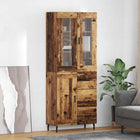Hoge kast met lade 69,5x34x180 cm oud hout