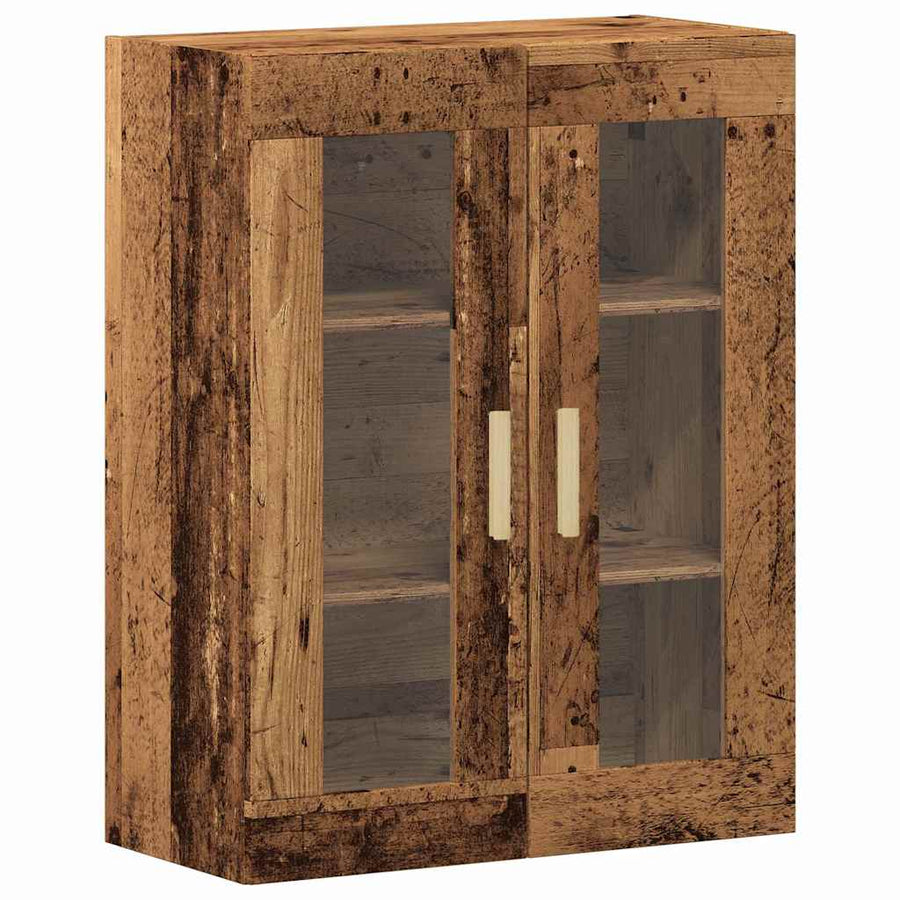 Hoge kast Oud Hout 69,5 x 34 x 180 cm Geengineerd Hout en Glas