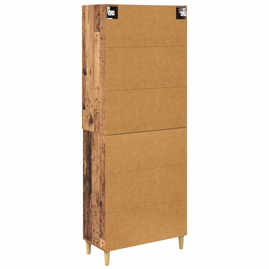 Hoge kast Oud Hout 69,5 x 34 x 180 cm Geengineerd Hout en Glas