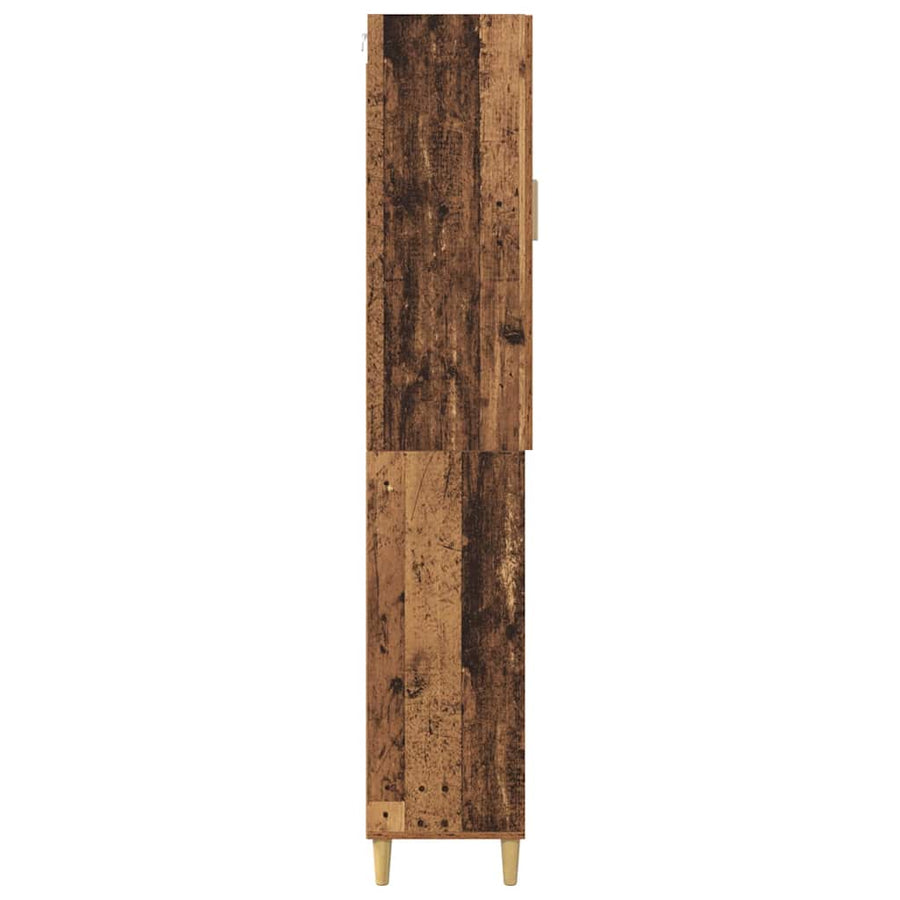 Hoge kast Oud Hout 69,5 x 34 x 180 cm Geengineerd Hout en Glas