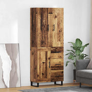 Hoge kast met lade 69,5x34x180 cm oud hout