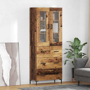 Hoge kast met lade 69,5x34x180 cm oudhout