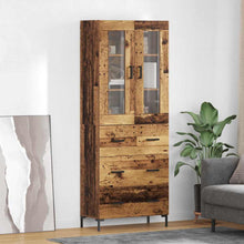 Hoge kast 2 pcs Oudhout 69,5 x 34 x 180 cm Bewerkt hout