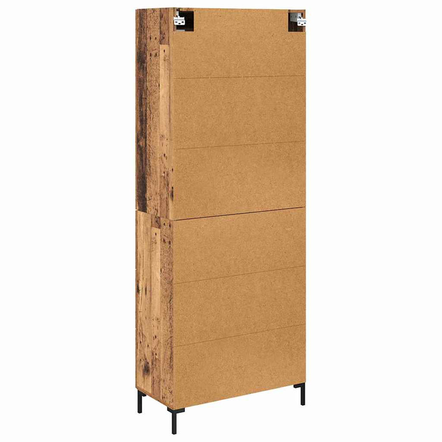 Hoge kast 2 pcs Oudhout 69,5 x 34 x 180 cm Bewerkt hout