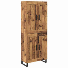 Hoge kast 2 pcs Oud Hout Geengineerd Hout en Glas