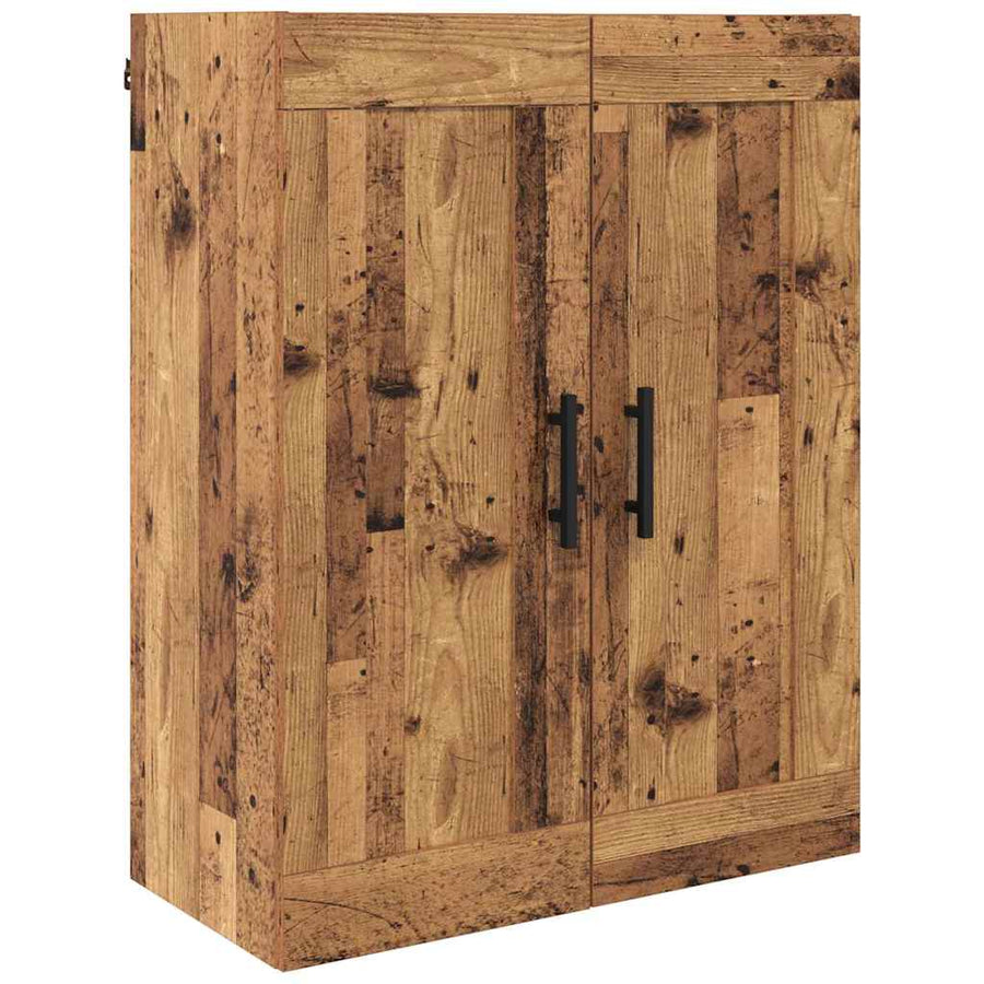Hoge kast 2 pcs Oud Hout Geengineerd Hout en Glas