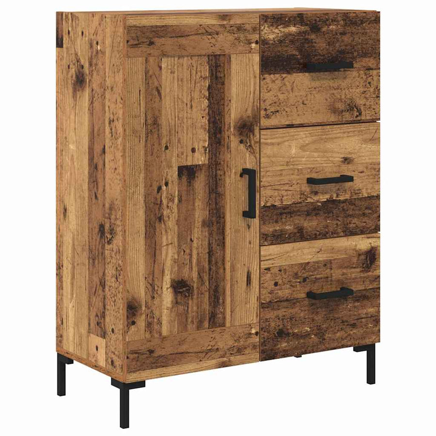 Highboard met lade Oud Hout 69,5 x 34 x 180 cm Bewerkt hout