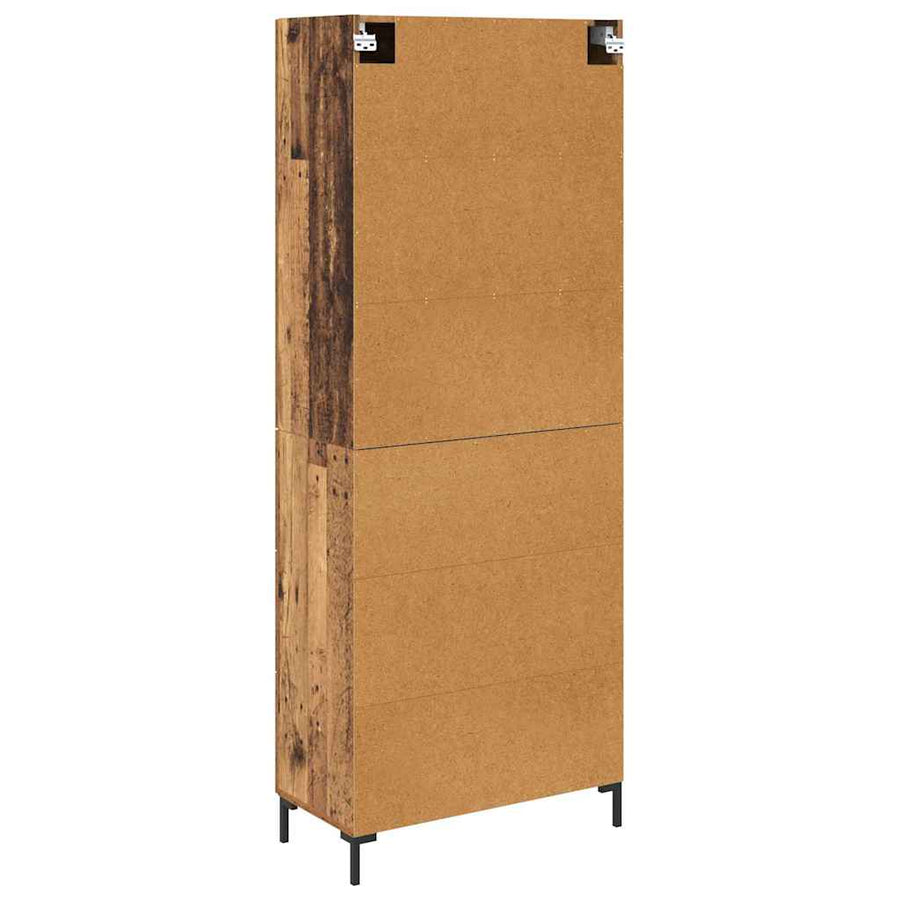 Highboard met lade Oud Hout 69,5 x 34 x 180 cm Bewerkt hout