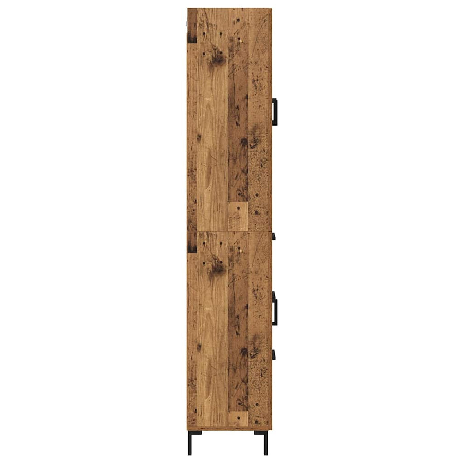 Highboard met lade Oud Hout 69,5 x 34 x 180 cm Bewerkt hout