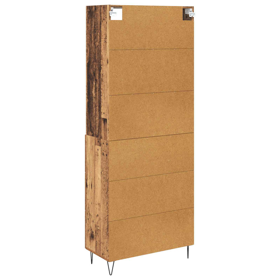 Hoge kast met lade Oud Hout 69,5 x 32,5 x 180 cm Bewerkt hout