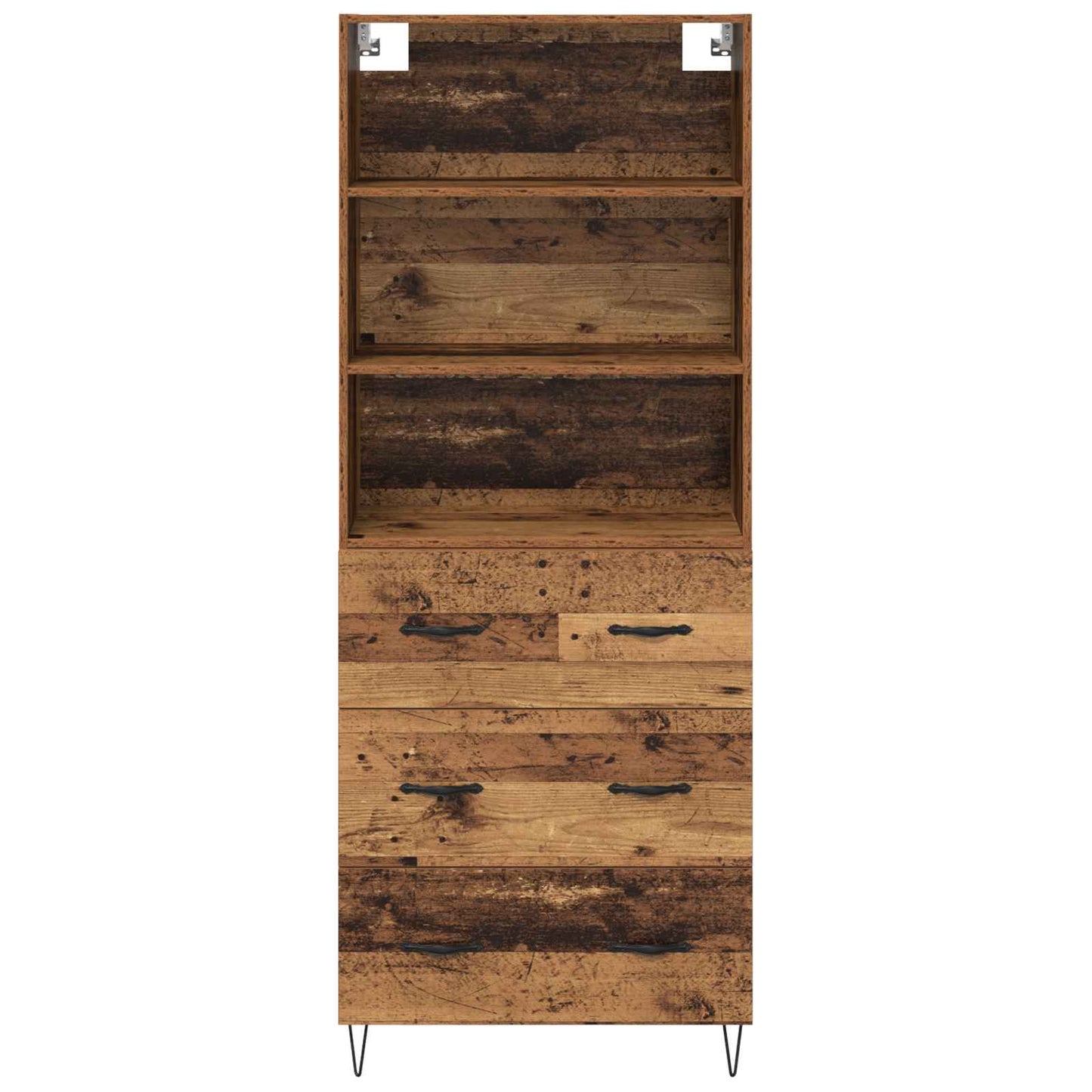 Hoge kast met lade Oud Hout 69,5 x 32,5 x 180 cm Bewerkt hout